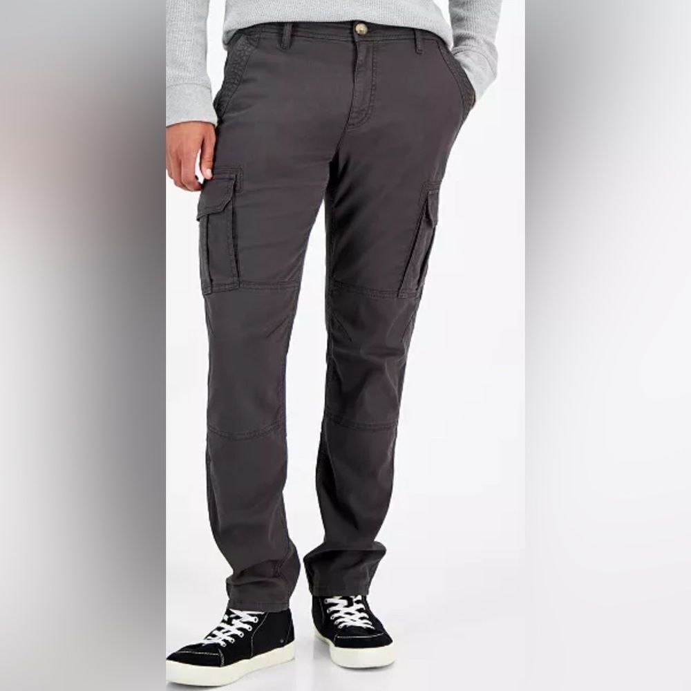 Sun + Stone Straight-Fit Tapered Cargo Pants Black Size 40 NWT IN PACKAGE